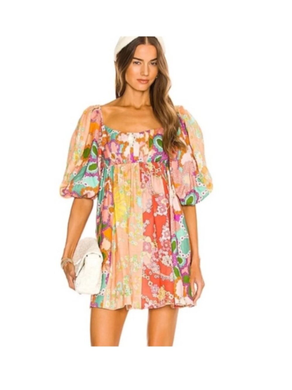 Zimmermann Lola Patchwork Floral Linen Mini Dress